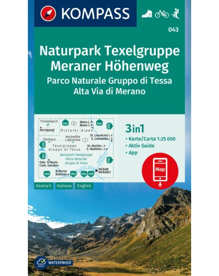 Cartographia K 043 Naturpark Texelgruppe - Meraner Höhenweg turistatérkép-9783991215806