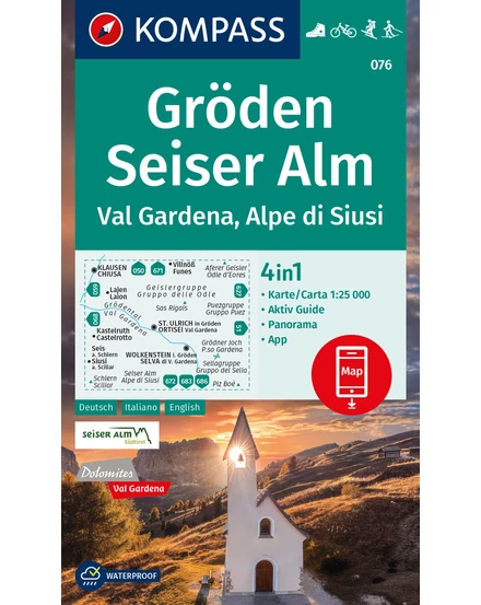 Cartographia K 076 Gröden, Seiser Alm turistatérkép 9783991218647