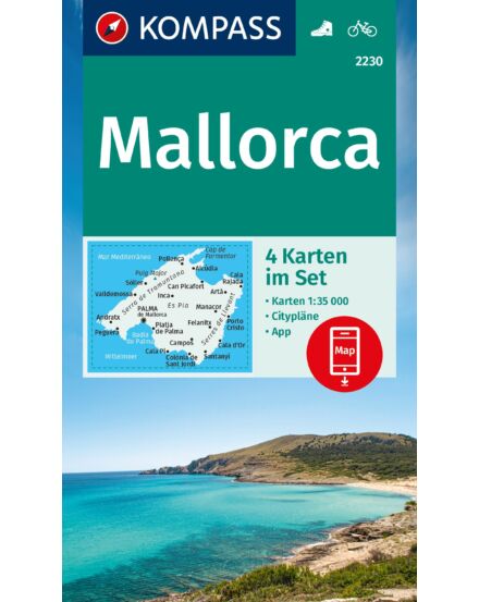 Cartographia-K 2230 Mallorca turistatérkép, 4 részes térképszett-9783991218043