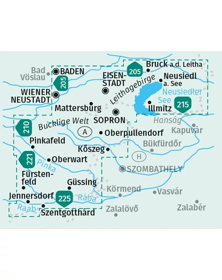 Cartographia K 227 Burgenland turistatérkép 9783990442784