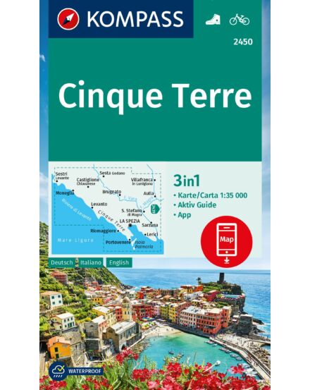Cartographia K 2450 Cinque Terre turistatérkép 9783991217459