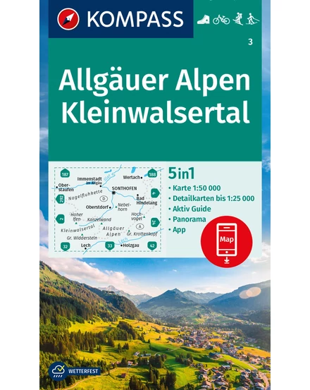 Cartographia K 3 Allgäuer Alpen, Kleinwalsertal turistatérkép-9783991219521