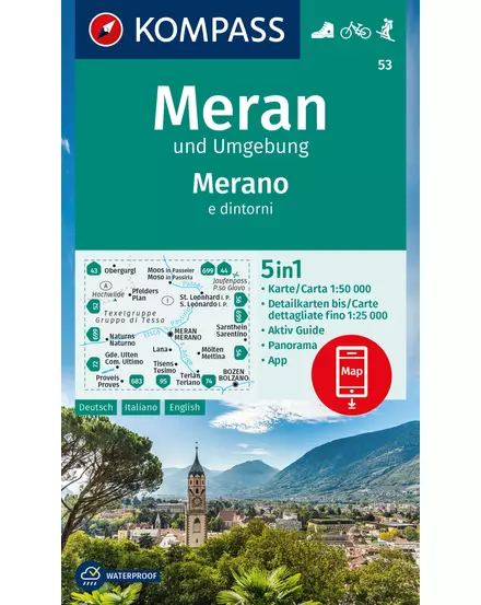 Cartographia-K 53 Merano és környéke turistatérkép-9783991217473