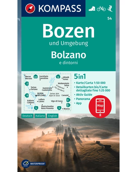 Cartographia K 54 Bolzano és környéke turistatérkép-9783991217404
