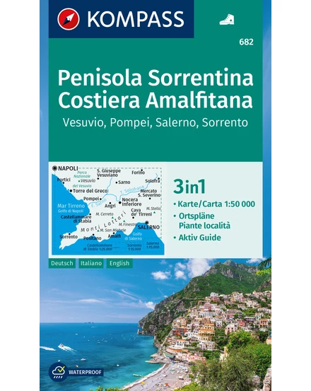 Cartographia K 682 Sorrentói-félsziget és Amalfi-part turistatérkép 9783991219866
