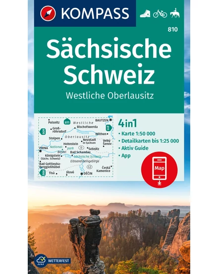 Cartographia K 810 Szász-Svájc, Nyugat-Oberlausitz turistatérkép 9783991218807