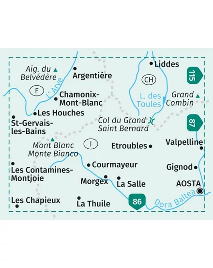 Cartographia K 85 Mont Blanc turistatérkép 9783990442937