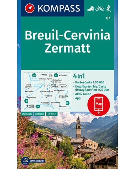 Cartographia K 87 Breuil-Cervinia-Zermatt turistatérkép 9783991212256