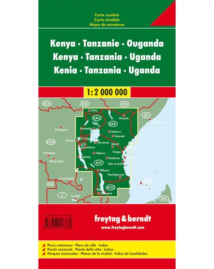 Kenya,Tanzánia,Uganda 1:2 000 000 tékép (Freytag)