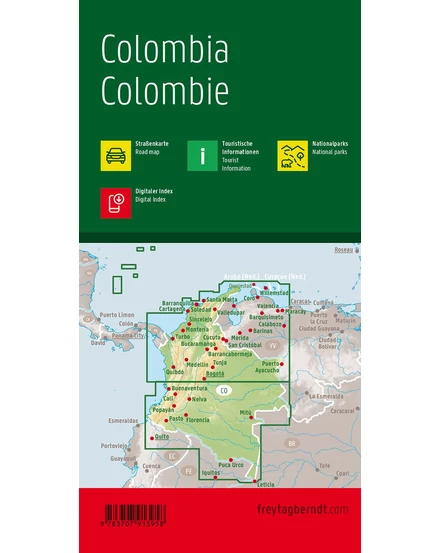 Cartographia Kolumbia térkép (Freytag) 9783707913958
