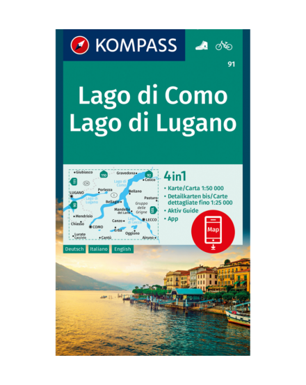 Cartographia  - K 91 Comói-tó (Lago di Como) és a Luganói-tó (Lago di Lugano) turistatérképe