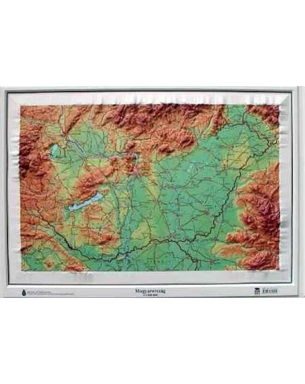 Cartographia Magyarország dombortérkép 66 X 48 - HM 9789632572406