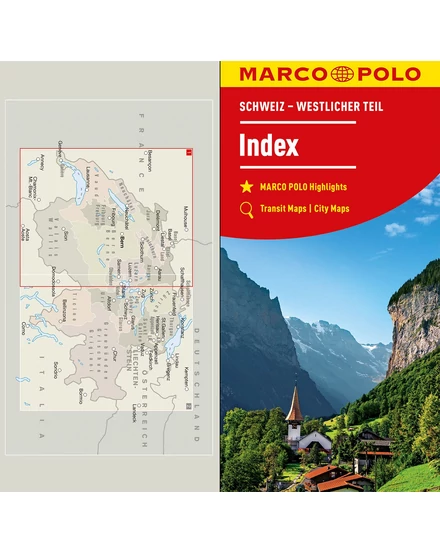 Cartographia Svájc résztérkép - Svájc Nyugat - Marco Polo-9783575016584