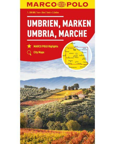 Cartographia Olaszország résztérkép - Umbria, Marche - Marco Polo-9783575016652