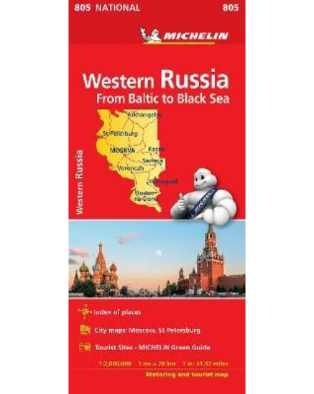 Cartographia Oroszország Nyugat (Balti-tengertől a Fekete-tengerig) térkép 1:2 000 000 - Michelin 805 9782067233300