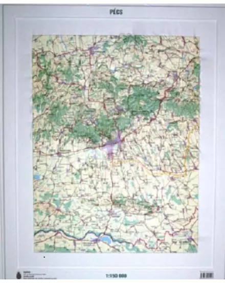 Cartographia Pécs dombortérkép 68 X 56 - HM 9789632571157