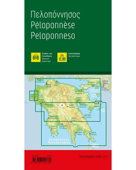 Cartographia Peloponnészosz (Görögország) autó- és szabadidőtérkép - Freytag-9783707921762