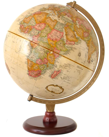 Cartographia PIEDMONT földgömb 30 cm - domborított, antik, fatalpas, angol 5772525315345