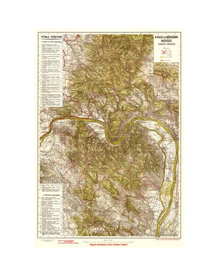 Cartographia Pilis és Börzsöny-hegység térkép ív (1920) 75 X 53 - HM 9789632571270
