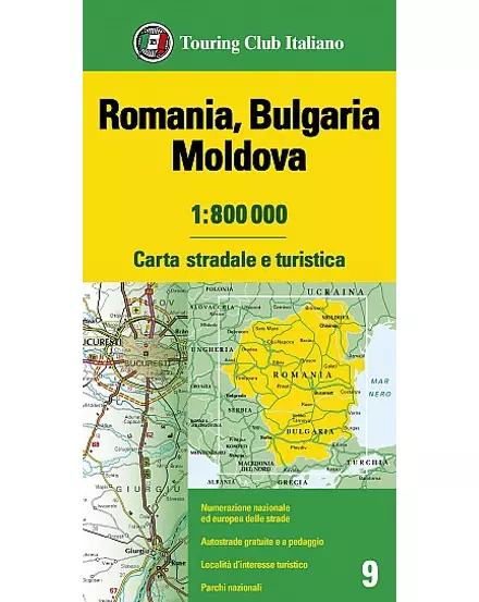Cartographia Románia, Bulgária, Moldova térkép - TCI-9788836580040