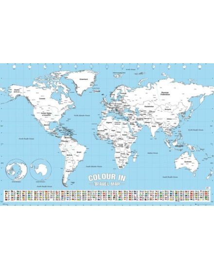 Cartographia Színezhető világtérkép - papírív 91,5*61 cm 