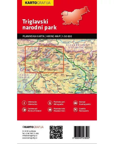Triglav Nemzeti Park turistatérkép