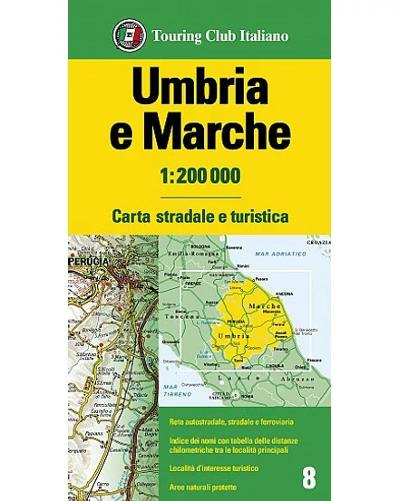 Cartographia Umbria és Marche régiótérkép-TCI-9788836579754