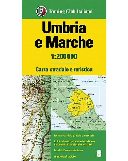 Cartographia Umbria és Marche régiótérkép-TCI-9788836579754