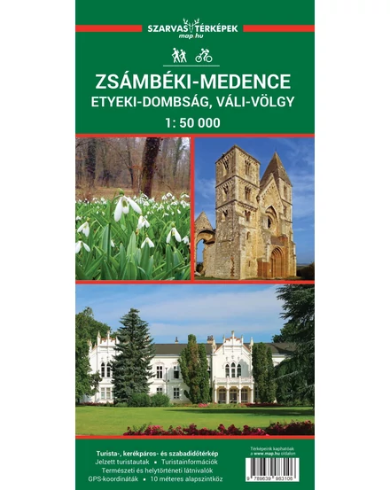 Cartographia Zsámbéki-medence, Etyeki-dombság  Váli-Völgy turistatérkép 9789639983106