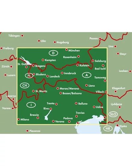 Cartographia - Tirol-Dolomitok-Garda-tó autó- és panorámatérkép