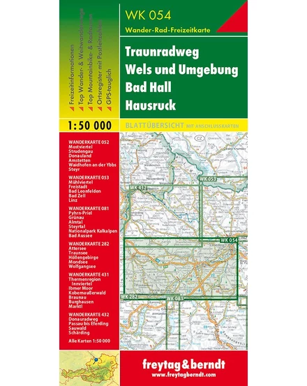 Cartographia  - WK 054 Traunradweg/Wels und Umgebung/Bad Hall/Hausruck turistatérkép 