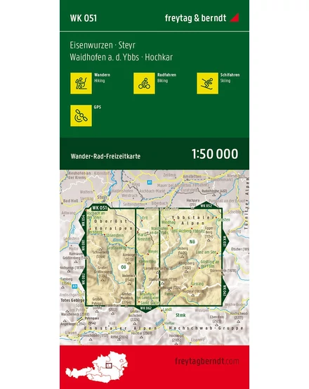 WK051 Eisenwurzen-Steyr-Waidhofen-Hochkar turistatérkép - Freytag