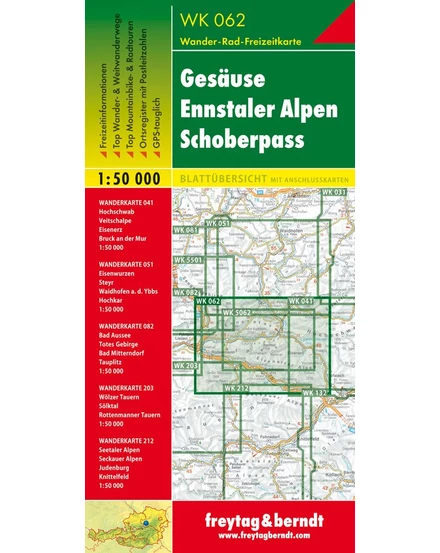 Cartographia  -  WK062 Gesause-Ennstaler Alpen-Schoberpass turistatérkép