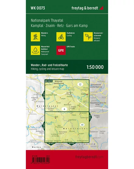 Cartographia  - WK073 NP Thayatal Kamptal Znaim Retz Gars am Kamp turistatérkép
