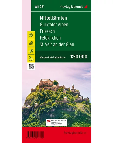 Cartographia WK 231 Közép-Karintia/Gurktal-Alpok/Friesach/St. Veit turistatérkép - Freytag 9783850847315
