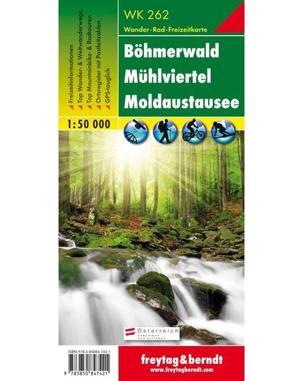 Cartographia WK262 Böhmerwald-Mühlviertel Moldaustausee turistatérkép - Freytag 