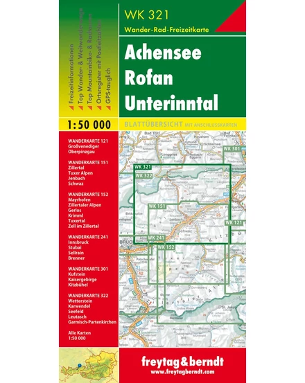 Cartographia  - WK 321 Achensee-Rofan-Unterinntal turistatérkép 