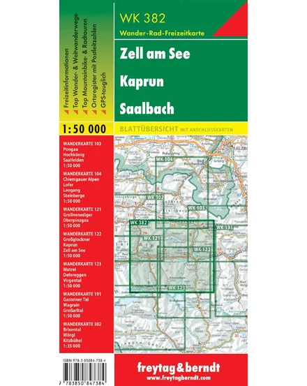 Cartographia  - WK382 Zell am See-Kaprun-Saalbach turistatérkép