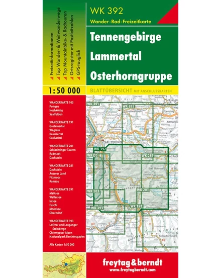 WK392 Tennengebirge-Lammertal turistatérkép