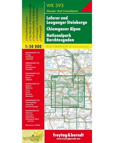 Cartographia - WK 393 Loferer und Leoganger Steinberge-Chiemgauer Alpen turistatérkép