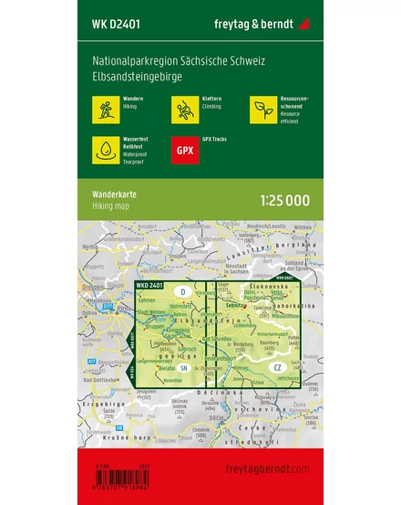 WKD 2401 Szász-Svájc természetvédelmi terület turistatérkép - 9783707918830