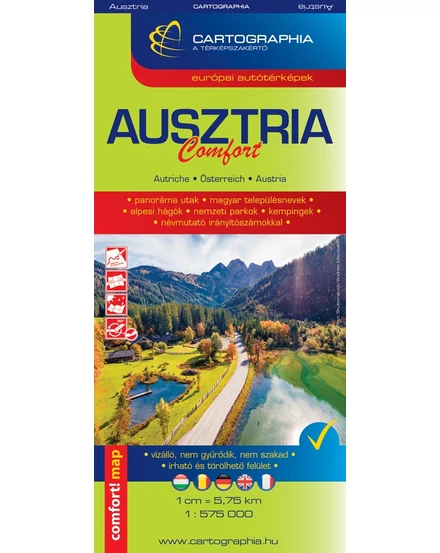 Ausztria Comfort LAMINÁLT térkép