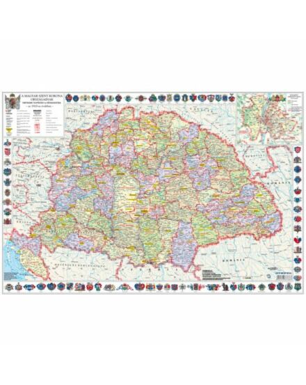 Cartographia Magyar Szent Korona országai /Emlékek a Kárpát-medencében DUO térkép 68 X 49 - Stiefel 5998504387756