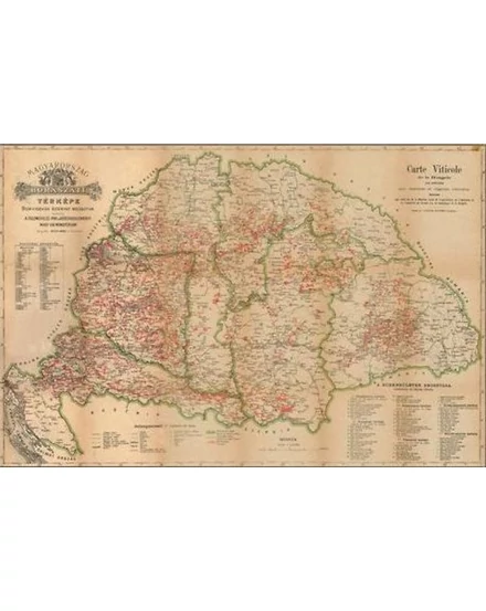 Cartographia Magyarország (1876) borászati térkép könyöklő - Stiefel 2000000009261