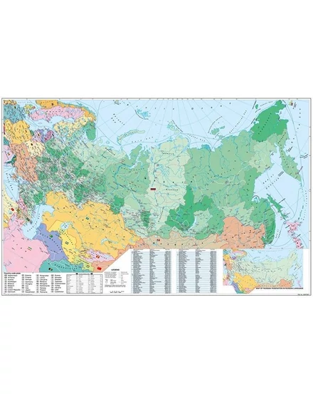 Cartographia Oroszország és Kelet-Európa postai irányítószámos térképe 140 x 100, fémléces - Stiefel 2000000006703