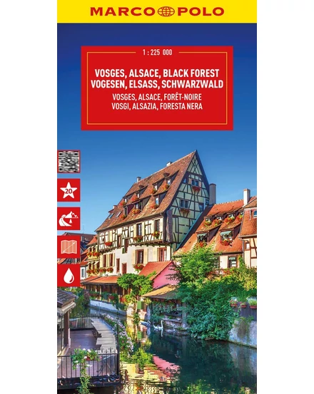 Cartographia Franciaország résztérkép - Vogézek - Elzász -  Fekete-erdő  - Marco Polo - 9783575016683