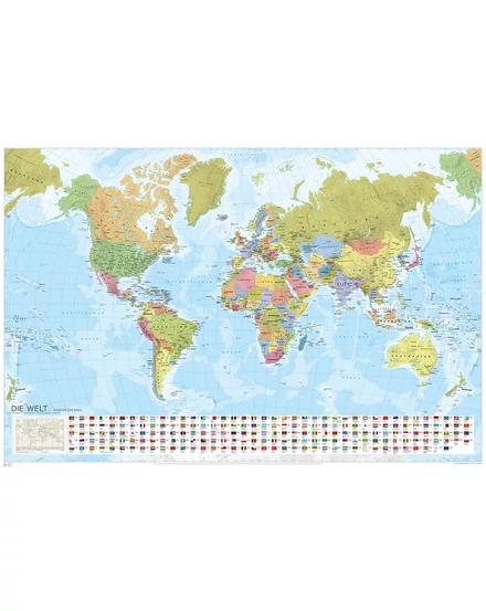 Cartographia-Világtérkép politikai íves - országokkal, zászlókkal-9783575022851