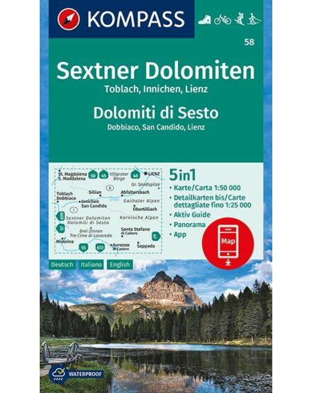 Cartographia  - K 58 Sextener Dolomitok turistatérkép