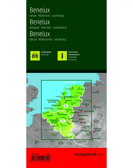 Cartographia Benelux államok autóstérképe (Freytag) 9783991546016