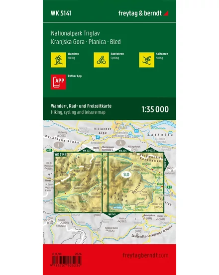 Cartographia WK5141 Triglav Nemzeti Park, Kranjska, Planica, Bled turistatérkép (Freytag) 9783707925234